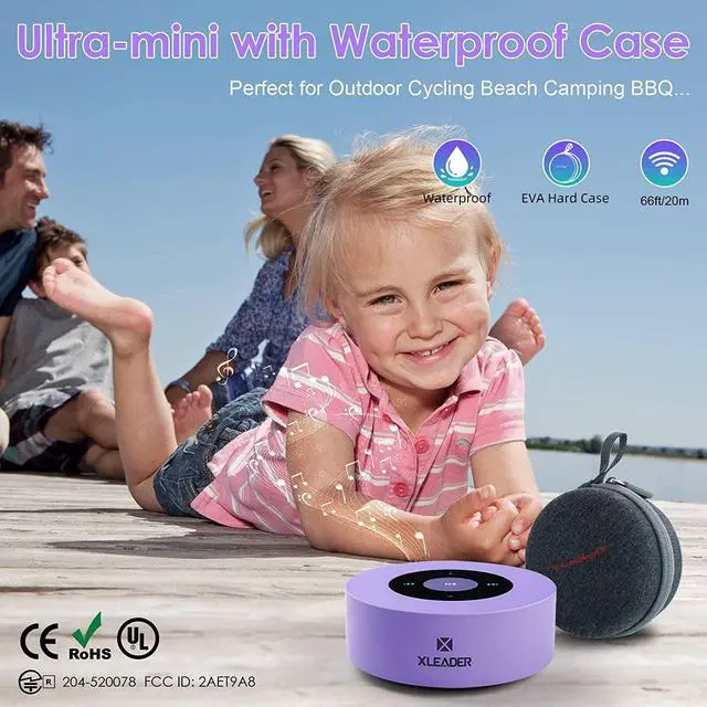 Alt view image 6 of 7 - Bluetooth Speaker SoundAngel Lavender Color Auto Pairing Pocket Speaker with Portable Waterproof Case 3D Sound Mic TF Card Aux for Kitchen Bedroom Yoga Girl Women Gift Purple