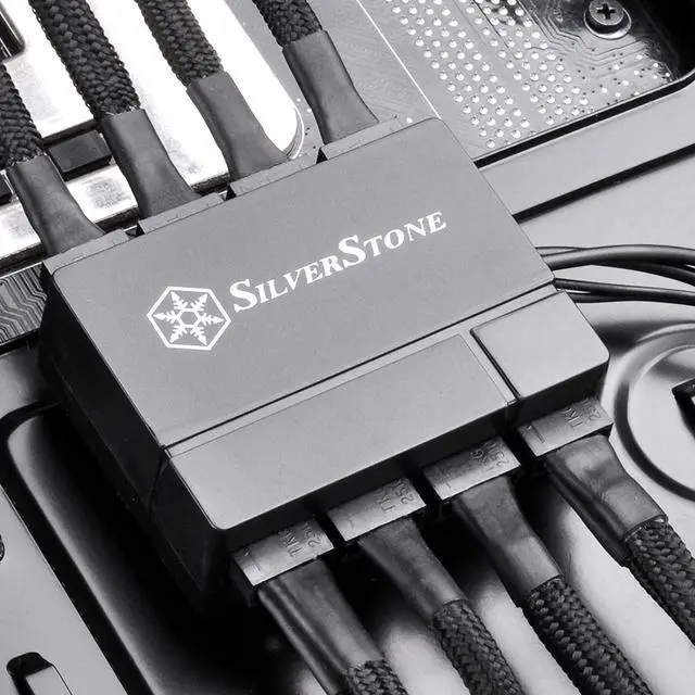 Alt view image 3 of 6 - SilverStone Technology Silverstone 8-Port PWM Fan Hub/Splitter for 4-Pin & 3-Pin Fans* in Black SST-CPF04-USA (Newest Version)
