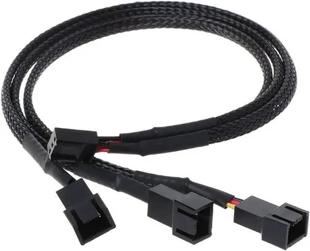 Alt view image 3 of 7 - 2 Pack PWM Fan Power Splitter Cable 4 Pin Female to Male 4Pin and 3Pin Y Splitter Fan Extension Power Cable 1 to 3 for Computer PC ATX Case 4 Pin 3 Pin Cooling Fan Cable Black 18inch 50cm