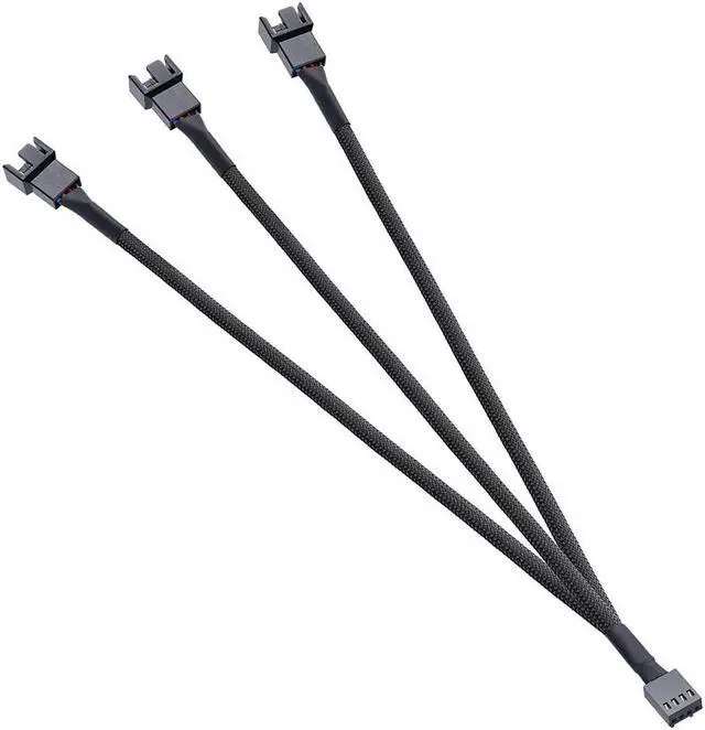 Alt view image 4 of 7 - 2 Pack PWM Fan Power Splitter Cable 4 Pin Female to Male 4Pin and 3Pin Y Splitter Fan Extension Power Cable 1 to 3 for Computer PC ATX Case 4 Pin 3 Pin Cooling Fan Cable Black 18inch 50cm