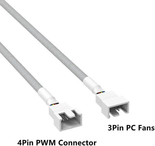 Alt view image 7 of 7 - 2 Pack PWM Fan Power Splitter Cable 4 Pin Female to Male 4Pin and 3Pin Y Splitter Fan Extension Power Cable 1 to 3 for Computer PC ATX Case 4 Pin 3 Pin Cooling Fan Cable Black 18inch 50cm