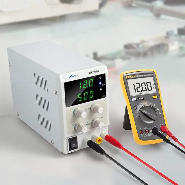 Alt view image 6 of 7 - DC Bench Power Supply Variable, 3-Digital LED Display 30V 10A Switching Power Supply with Free Alligator Clip US Power Cord for Lab Equipment, DIY Tool, Repair