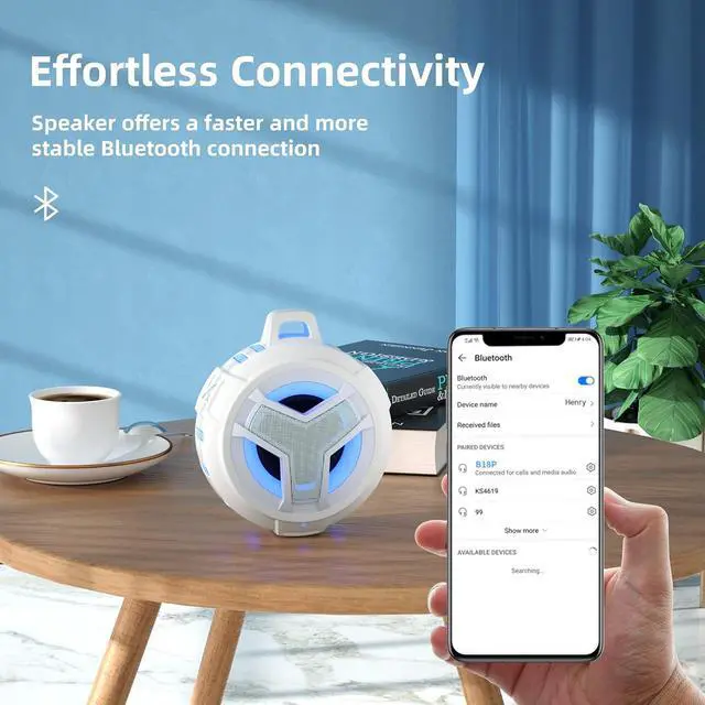 Alt view image 5 of 6 - EBODA Bluetooth Shower Speaker, IPX7 Waterproof Portable Wireless Small Speakers, Floating, 24H Playtime for Home, Beach, Pool, Kayak, Hiking, Boat Accessories, Gifts for Women, Girls