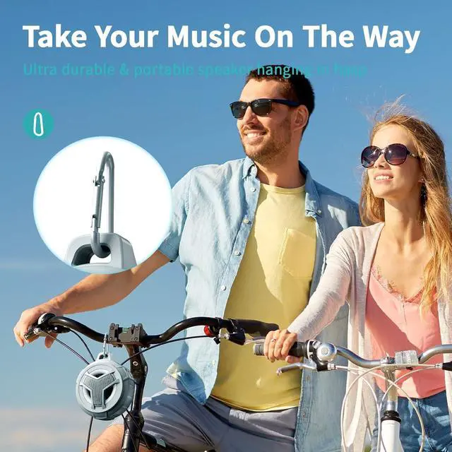 Alt view image 6 of 7 - EBODA Shower Bluetooth Speaker, IPX7 Waterproof Portable Floating Speakers with Loud HD Sound, True Wireless Stereo Speaker with LED Light, 24H Play for Shower Pool Beach, Gifts for Men, Women - Gray