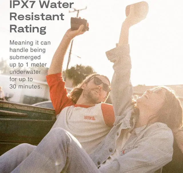 Alt view image 3 of 7 - KOVE Commuter 2 - Black Bluetooth Speakers, Portable, Wireless with HD Louder Volume, Deep Bass Subwoofer, Microphone, IPX7 Water Resistant - Boom Box for Home, Outdoor or Travel, Split Speaker