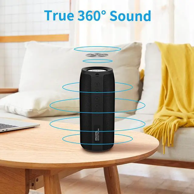 Alt view image 2 of 7 - Bluetooth Speaker,MusiBaby M88 Speaker,Speakers Bluetooth Wireless,Dual Pairing, Bluetooth 5.0,Loud Stereo Sound,Booming Bass,30H Playtime for Home& Outdoor Party,Beach,Portable Speaker,Gifts(Black)