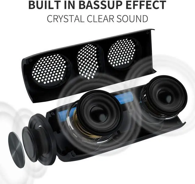 Alt view image 3 of 7 - Bluetooth Speaker,MusiBaby M88 Speaker,Speakers Bluetooth Wireless,Dual Pairing, Bluetooth 5.0,Loud Stereo Sound,Booming Bass,30H Playtime for Home& Outdoor Party,Beach,Portable Speaker,Gifts(Black)