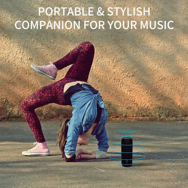 Alt view image 6 of 7 - Bluetooth Speaker,MusiBaby M88 Speaker,Speakers Bluetooth Wireless,Dual Pairing, Bluetooth 5.0,Loud Stereo Sound,Booming Bass,30H Playtime for Home& Outdoor Party,Beach,Portable Speaker,Gifts(Black)