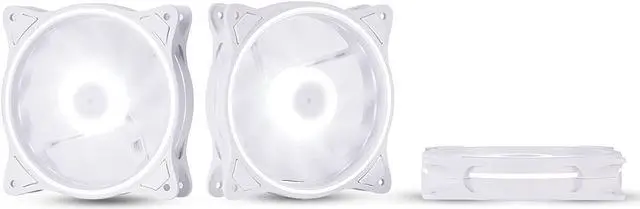 Main image of 120mm Computer PC Cooling Fan White LED Game Case Cooler Fan Quiet 12V Computer PC Fan with Triple Light Loop 3-Pack