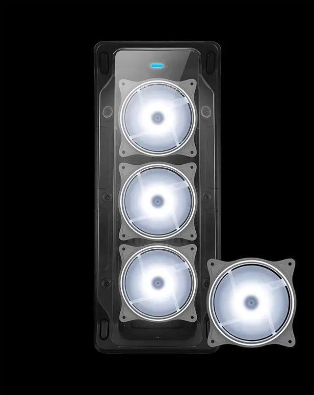 Alt view image 6 of 7 - 120mm Computer PC Cooling Fan White LED Game Case Cooler Fan Quiet 12V Computer PC Fan with Triple Light Loop 3-Pack