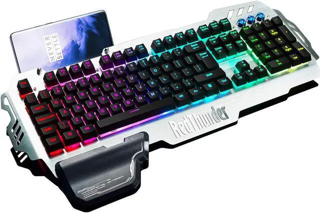 Main image of K900 Gaming Keyboard, RGB Backlit Semi Mechanical Keyboard with Wrist Rest, Water-Resistant USB Wired Hybrid Ergonomic Keyboard, Teclado Gamer for Desktop Computer PC Mac PS4