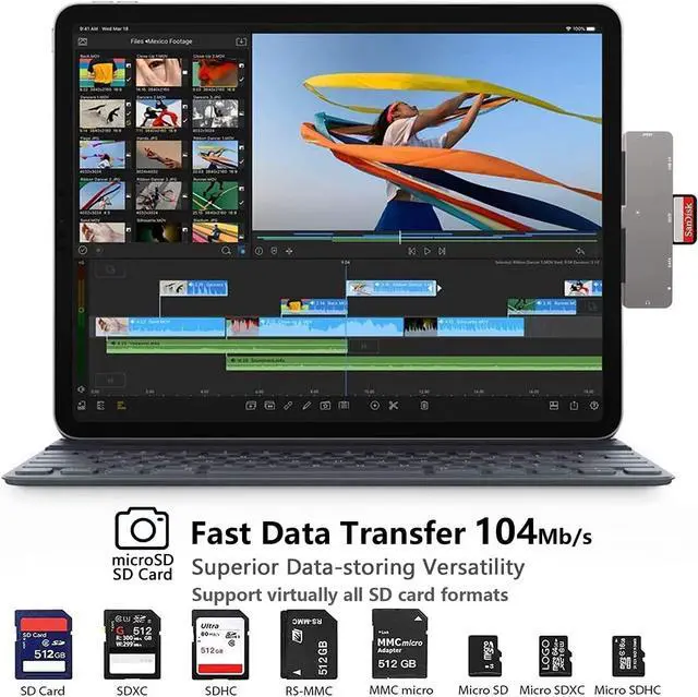 Alt view image 6 of 7 - iPad Pro USB C Hub, 7-in-1 Adapter for iPad Pro 12.9 11 inch iPad Air 5 4 Docking Station with 4K HDMI, USB-C PD, SD/TF Card Reader, USB 3.0, 3.5mm Headphone Jack, iPad Mini 6 Accessories