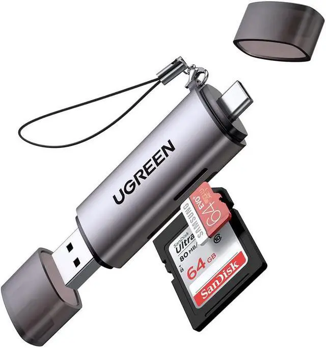 Main image of UGREEN SD Card Reader USB 3.0 Type C OTG Memory Card Adapter Portable 2 Slots for TF SD Micro SD SDXC SDHC MMC RS-MMC Micro SDXC Micro SDHC UHS-I for MacOS Windows Linux PC Laptop Smartphone