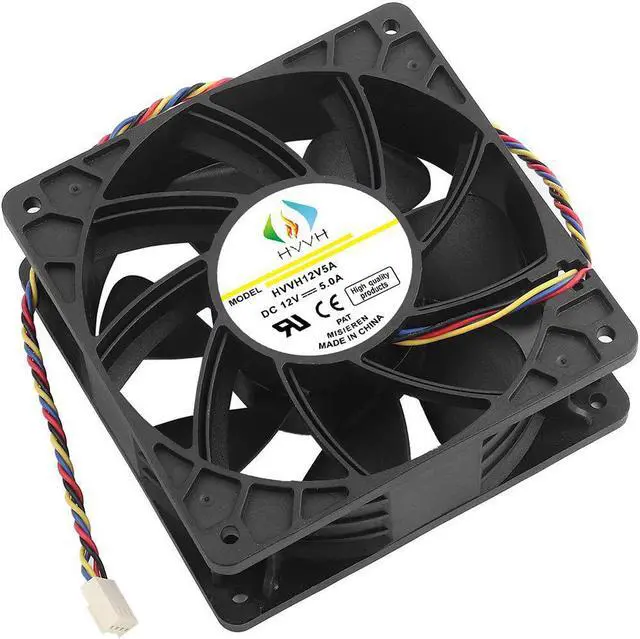 Main image of Dual Ball Bearings High Speed Durable 4 Pin DC 12V 5A 7000 RPM Cooling Fan Brushless Replacement Case Fan for Antminer Bitmain S7 S9 D3 L3 E9 T9 etc All BTC Miner Server (5A 7000RPM)