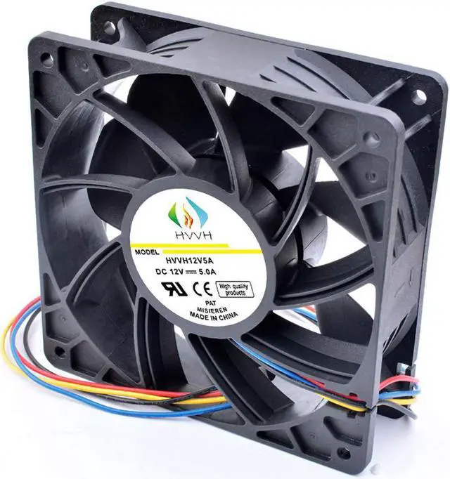 Alt view image 4 of 7 - Dual Ball Bearings High Speed Durable 4 Pin DC 12V 5A 7000 RPM Cooling Fan Brushless Replacement Case Fan for Antminer Bitmain S7 S9 D3 L3 E9 T9 etc All BTC Miner Server (5A 7000RPM)