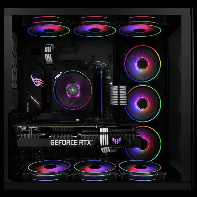 Alt view image 4 of 7 - EZDIY-FAB Moonlight 120mm RGB Case Fan with Fan Hub X and Remote,Motherboard Aura SYNC,Speed Control,Addressable Fan for PC Case-3 Pack
