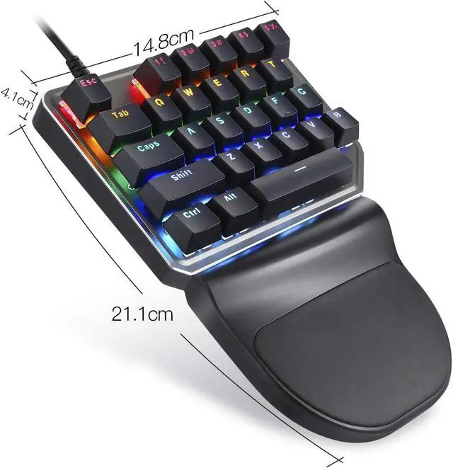 Alt view image 3 of 7 - MOTOSPEED K27 One-Handed Mechanical Mini Gaming Keypad 27 Keys, 9 LED Backlit USB Wired Mechanical Gaming Keyboard for Pro Keyboard Computer/PC/Desktop/Laptop/Mac
