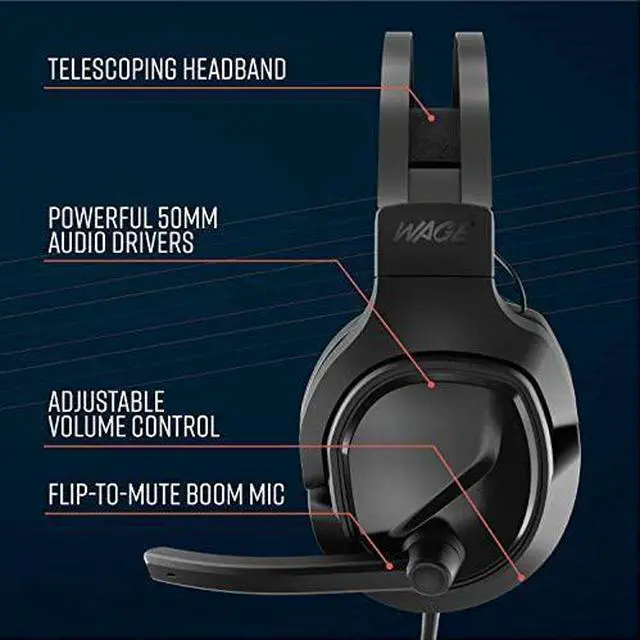Alt view image 5 of 5 - Pro Universal Gaming Headset - Black/Blue (WMAGY-N116)