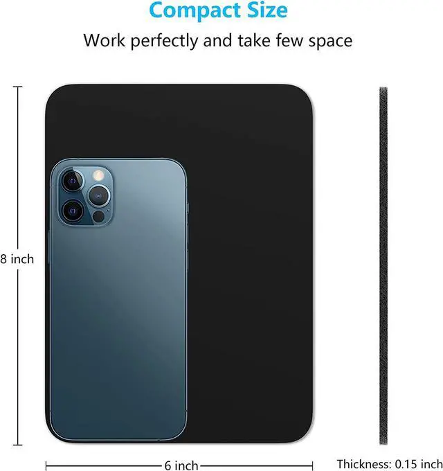 Alt view image 2 of 7 - Small Mouse Pad 6 x 8 Inch Thick Rubber Premium-Textured Non-Slip Portable & Washable Mini Mouse Mat for Women Men Wireless Laptops Keyboard Tray Gaming Work Computer Office Travel Black