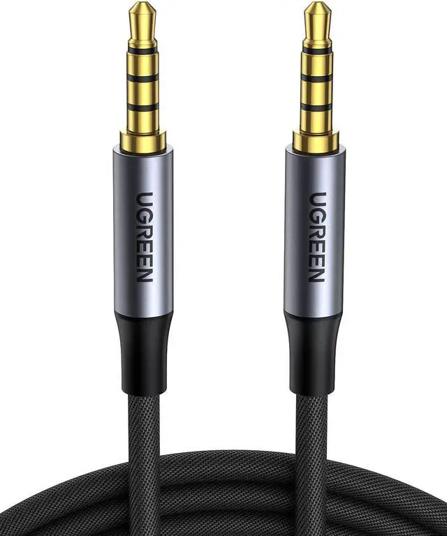 Main image of 3.5mm Audio Cable Braided 4-Pole Hi-Fi Stereo TRRS Jack Shielded Male to Male AUX Cord Compatible with iPad  Phones Tablets Car Home Stereos Headphones Speaker 3FT