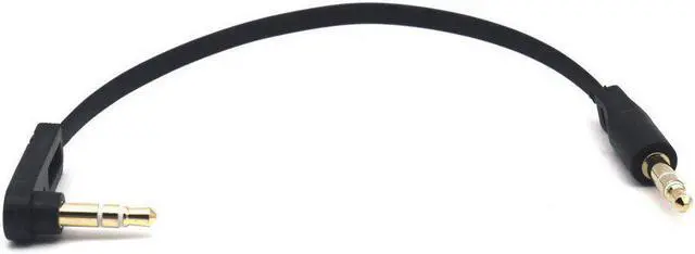 Alt view image 3 of 5 - 15cm 1/8 3.5mm TRS Jack Audio Flat Cable 2 Pack Straight Male to 90 Degree Angle Male 3.5mm 3 Pole Stereo Plug Headphone Headset AUX Cord