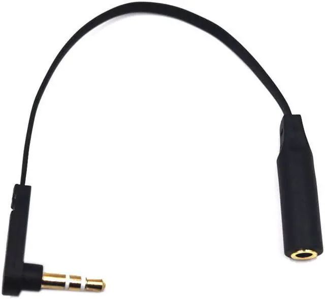 Alt view image 4 of 6 - 15cm 1/8 3.5mm TRS Jack Extension Audio Flat Cable 2 Pack 90 Degree Angle 3.5mm 3 Pole Stereo Plug Male to Female Extender Headphone Headset AUX Cord