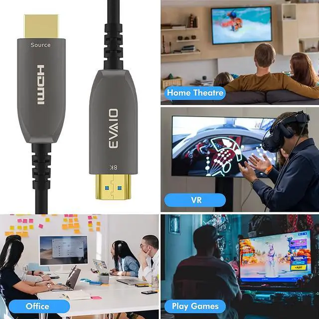 Alt view image 6 of 7 - 8K Fiber Optic HDMI Cable 30 FT HDMI 2.1 48Gbps eARC 8K@60Hz 4K@120Hz Compatible with RTX 3080/3090 Xbox Series X PS5 etc