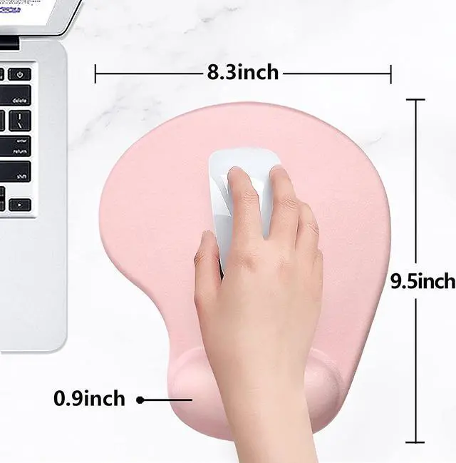 Alt view image 6 of 6 - Ergonomic Mouse Pad with Wrist Rest Support Gel Mouse Pads with Non-Slip PU Base Pain Relief Memory Foam Mousepad for Laptop PC Cute Office Supplies Desk Decro Accessories Pink