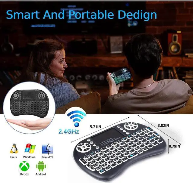 Alt view image 4 of 7 - (Updated Backlit) 2.4GHz Backlight Wireless Keyboard with touchpad Rechargeable Wireless Keyboard Mouse Combo Portable Mini Keyboard mice for/TV Box/Google/Windows/Mac