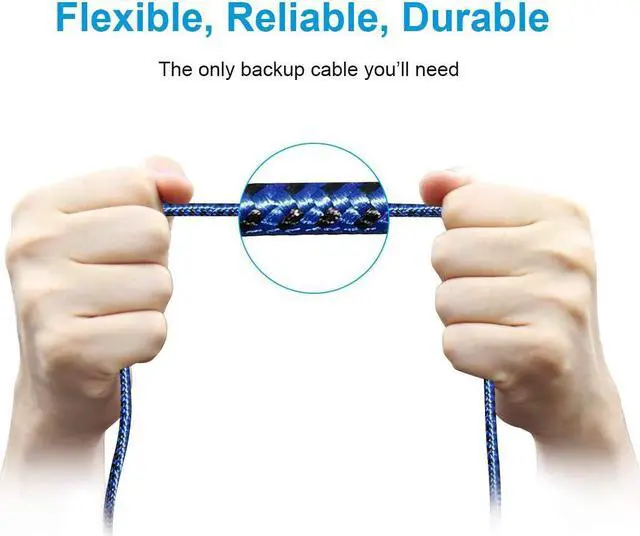 Alt view image 5 of 7 - Extra Long Right Angle USB Type C Cable (2 Pack 10FT) Fast Charger USB A to USB C Cord for Samsung Galaxy S22 Ultra S21 Plus S20 FE S10 Note 20 Ultra Note 10 Plus A13 A12 A32 A52, Google 6 Pro (Blue)