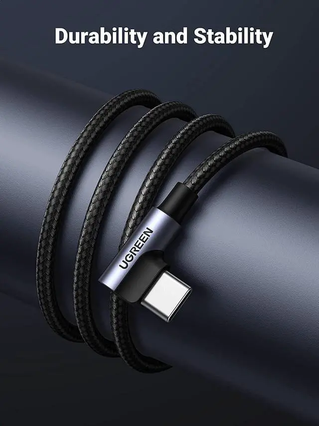 Alt view image 7 of 7 - UGREEN USB C Cable 90 Degree Type C Cable 18W Fast Charging USB A to USB C Cable Right Angle Compatible with iPad Mini 6Galaxy S21 S20 Note20 S21 Z Flip 3 Z Fold Pixel PS5 GoPro Hero 8 Switch 6ft