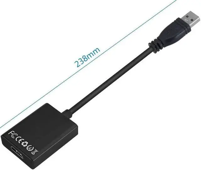 Alt view image 2 of 7 - USB 3.0 to HDMI Adapter 1080P HD Audio Video Converter USB to HDMI Adapter with Audio Output Multiple Monitors Compatible with Windows XP 7/8/8.1/10 for PC Laptop Projector HDTV