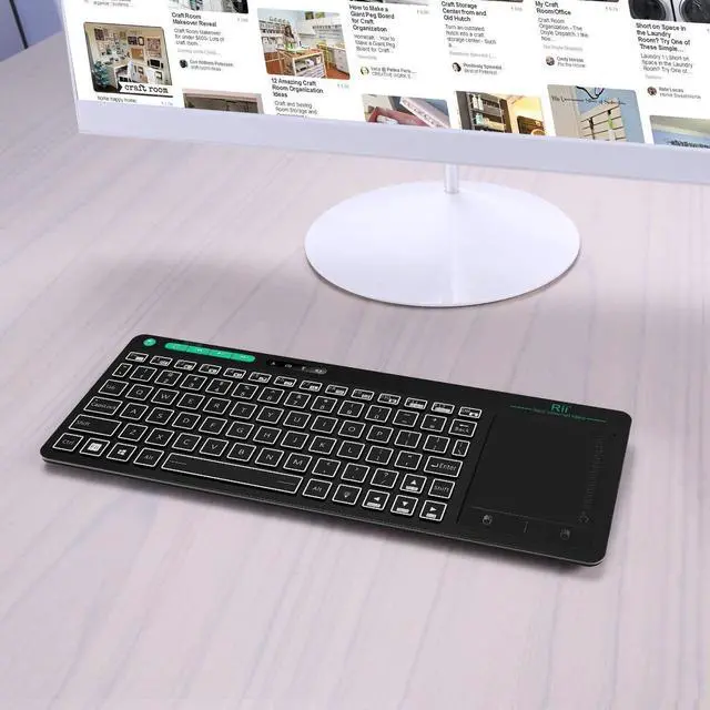 Alt view image 4 of 7 - Rii K18 Plus Wireless 3-LED Color Backlit Multimedia Keyboard with Multi-Touch Big Size Trackpad,Rechargable Keyboard for Android TV Box,PC,Smart TV,Xbox,Raspberry Pi, HTPC IPTV,Windows, MacOS (2.4G)