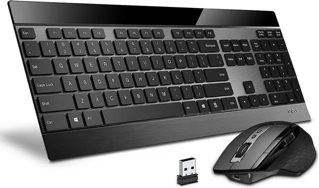 Main image of RAPOO 9900M Multi Device(Bluetooth 3.0/4.0/2.4G) Wireless Keyboard and Laser Mouse Combo Easy-Connect Up to 4 Devices Blade Extremely Thin Keyboard and High-Precision Sensor Multi-Functional Mouse