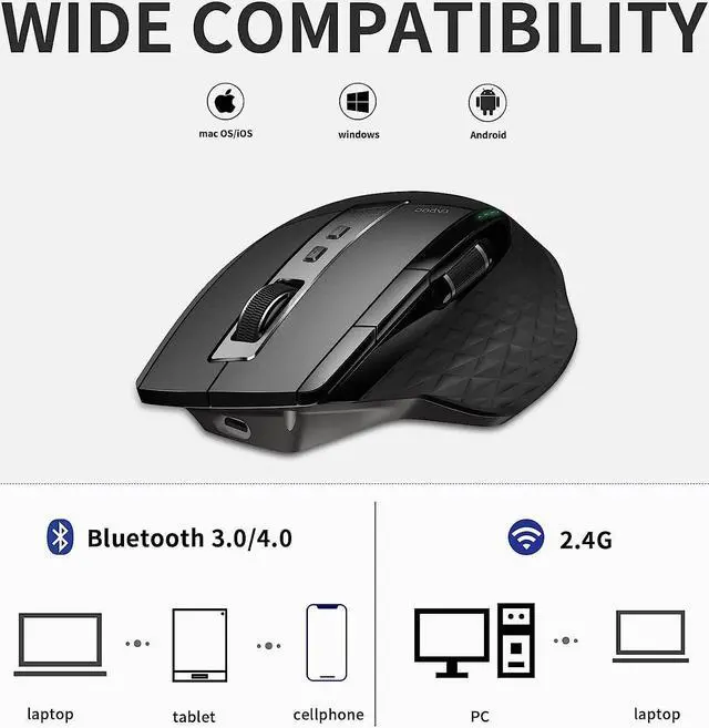 Alt view image 6 of 7 - RAPOO 9900M Multi Device(Bluetooth 3.0/4.0/2.4G) Wireless Keyboard and Laser Mouse Combo Easy-Connect Up to 4 Devices Blade Extremely Thin Keyboard and High-Precision Sensor Multi-Functional Mouse