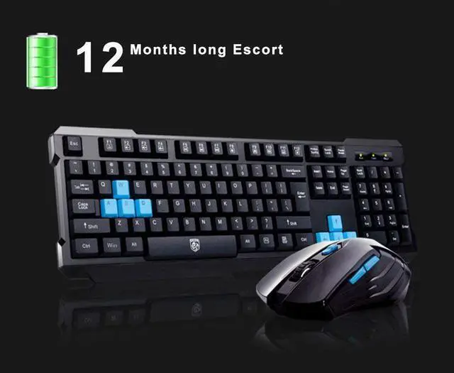 Alt view image 2 of 14 - Keyboard Mouse Combos Waterproof Multimedia 2.4GHz Wireless Gaming Keyboard with USB Cordless Ergonomic Mouse DPI Control For Desktop PC Laptop(Black)