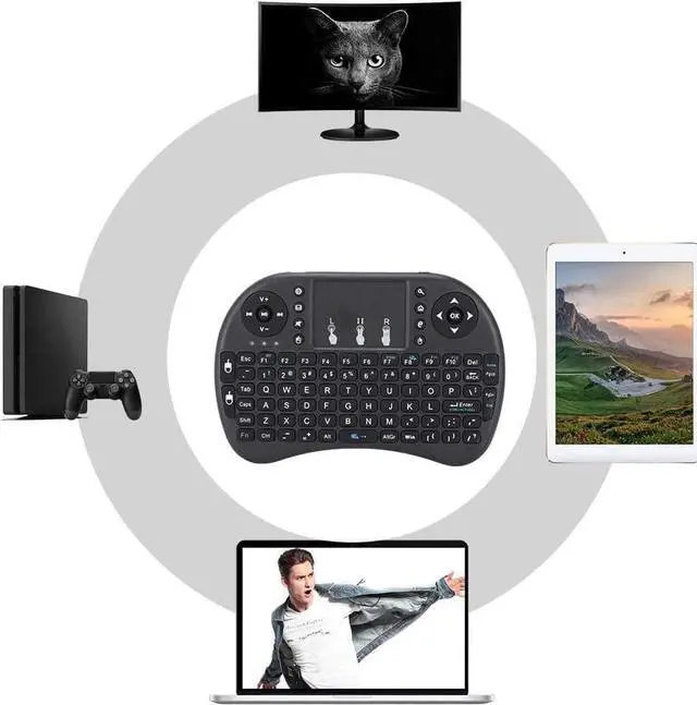 Alt view image 4 of 7 - Mini Wireless Keyboard with Touchpad, Portable 2.4Ghz Wireless Handheld Keyboard Flying Mouse Wireless Keyboard for Home Multimedia for PC, Laptop, Smart TV, Windows, TV Box, etc
