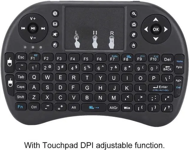 Alt view image 6 of 7 - Mini Wireless Keyboard with Touchpad, Portable 2.4Ghz Wireless Handheld Keyboard Flying Mouse Wireless Keyboard for Home Multimedia for PC, Laptop, Smart TV, Windows, TV Box, etc