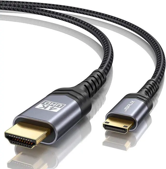 Main image of Mini HDMI to HDMI Cable 6FT [Aluminum Shell Braided] High Speed 4K 60Hz HDMI 2.0 Cord Compatible with Camera Camcorder Tablet and Graphics/Video Card Laptop Raspberry Pi Zero W -Grey