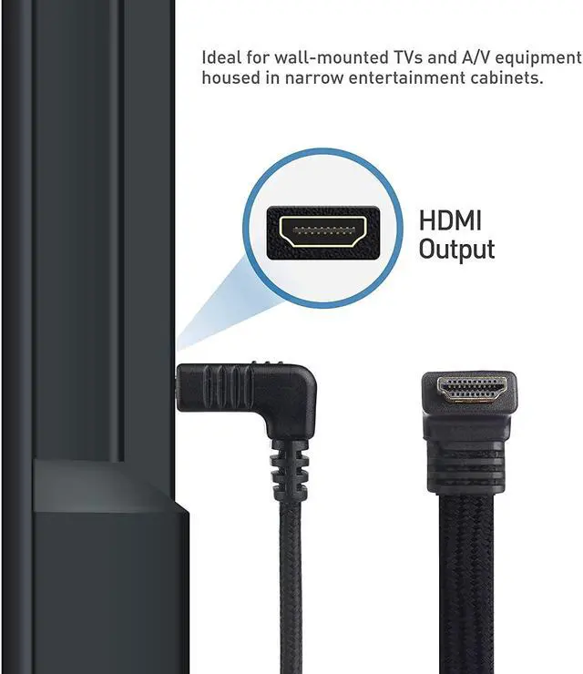 Alt view image 5 of 7 - 90-Degree Flat 48Gbps Ultra HD 8K HDMI Cable 6 ft with 8K @60Hz 4K @120Hz and HDR Support for PS5 Xbox Series X/S RTX3080 / 3090 RX 6800/6900  TV and More - 6 Feet