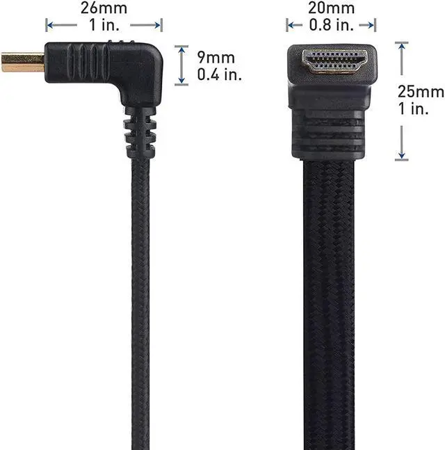 Alt view image 6 of 7 - 90-Degree Flat 48Gbps Ultra HD 8K HDMI Cable 6 ft with 8K @60Hz 4K @120Hz and HDR Support for PS5 Xbox Series X/S RTX3080 / 3090 RX 6800/6900  TV and More - 6 Feet