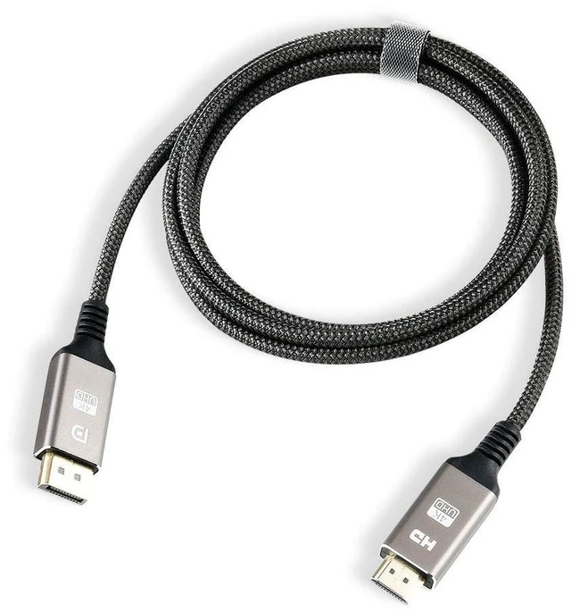 Alt view image 7 of 7 - DisplayPort to HDMI Cable, XOUPFORE, Nylon Braided Uni-Directional 4K UHD HD High-Speed DP to HDMI Cable, Compatible with DisplayPort Computer Laptop, 6.6 ft, Dark Grey