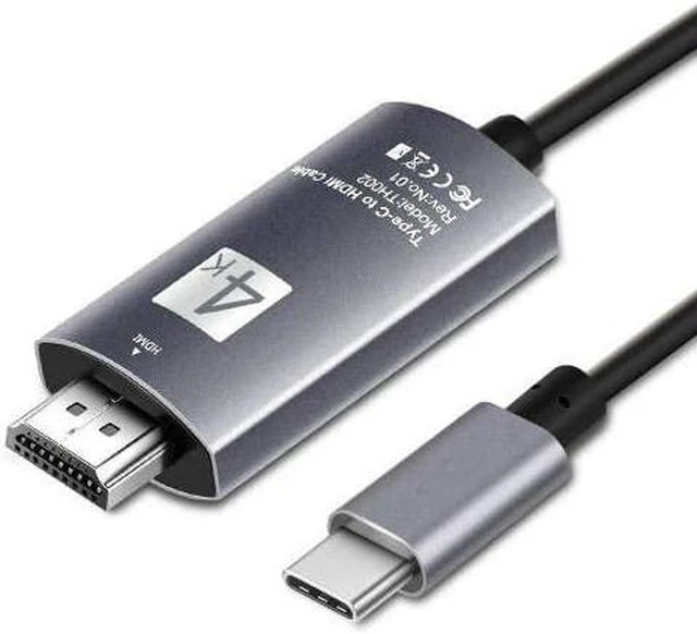 Alt view image 2 of 3 - BoxWave Cable Compatible with Planet Computers Astro Slide - SmartDisplay Cable - USB Type-C to HDMI (6 ft), USB C/HDMI Cable - Jet Black