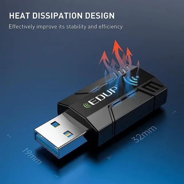 Alt view image 6 of 7 - EDUP AC 1300Mbps USB WiFi Adapter for PC USB 3.0 Wireless Dongle, 5Ghz /2.4Ghz Dual Band 802.11ac Network Adapter for Desktop Laptop,Built-in Antenna Supports Windows 10/8/7/XP/Vista/Mac10.6~10.15