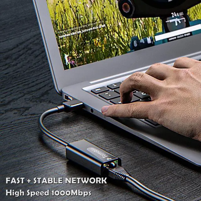 Alt view image 2 of 7 - USB Ethernet Adapter, USB 3.0 to 10/100/1000 Gigabit Ethernet LAN Network Adapter Compatible with Nintendo, MacBook, Surface Pro, Notebook PC with Windows7/8/10, XP, Vista, Mac (TCC-S30A)