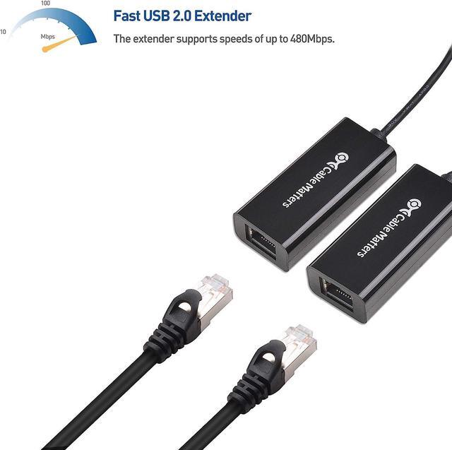 Alt view image 4 of 7 - Cable Matters USB Over Ethernet Extender with Power Adapter up to 150 ft - Full USB 2.0 Support for Keyboard, Mouse, Webcam, and More