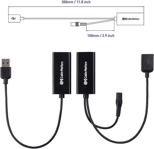 Alt view image 7 of 7 - Cable Matters USB Over Ethernet Extender with Power Adapter up to 150 ft - Full USB 2.0 Support for Keyboard, Mouse, Webcam, and More