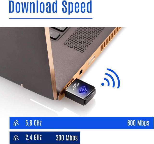 Alt view image 7 of 7 - WiFi Nation® WiFi Dongle Mini 802.11ac AC600 USB WiFi Adapter, chipset: Realtek RTL8811AU, Dual Band 2.4GHz or 5GHz, Windows, MacOS and Linux Supported, Product Model: WN-H2