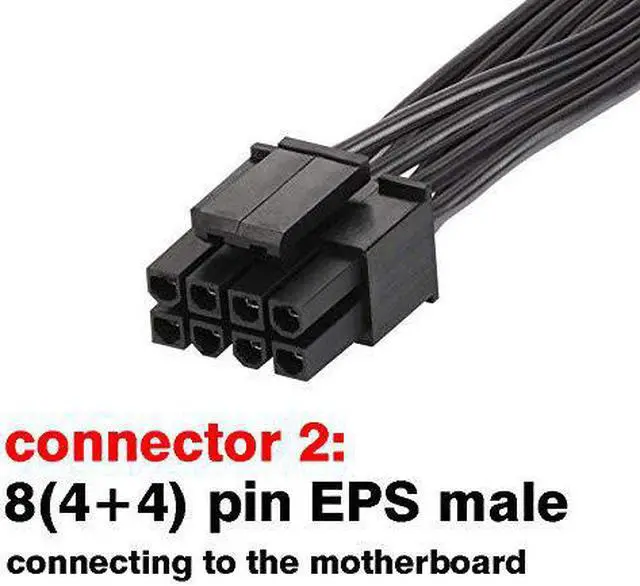 Alt view image 2 of 3 - Vszerda CPU 8 Pin Male to CPU 8 Pin (4+4) Male EPS-12V for Motherboard Power Adapter Cable ONLY for C.orsair Modular Power Supply 32 inches (NOT PCI-e - NOT GPU VGA Cable !!!)