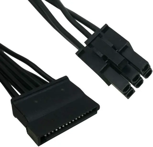 Alt view image 3 of 5 - 6 Pin Male to 3X 15 Pin SATA Female Hard Drive Power Adapter Cable for Seasonic Antec Modular Power Supply 20-in(50cm)